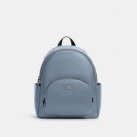 COACH Court Backpack - SILVER/MARBLE BLUE - 5666