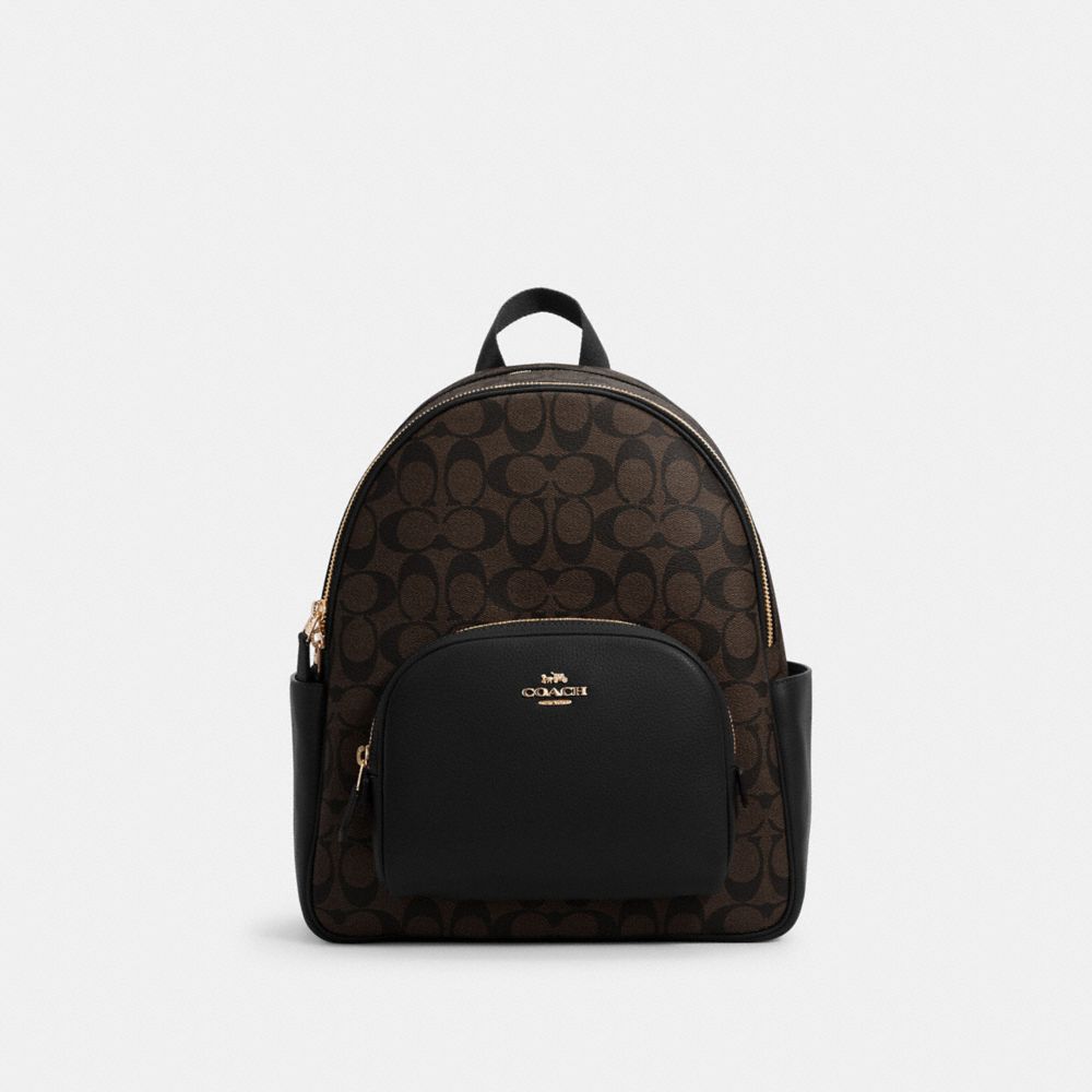 COACH 5671 - COURT BACKPACK IN SIGNATURE CANVAS IM/BROWN BLACK