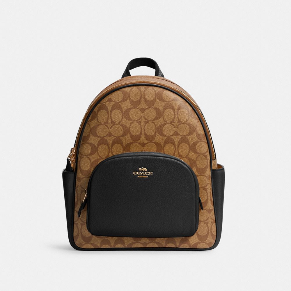 COACH 5671 - COURT BACKPACK IN SIGNATURE CANVAS - IM/KHAKI/BLACK ...