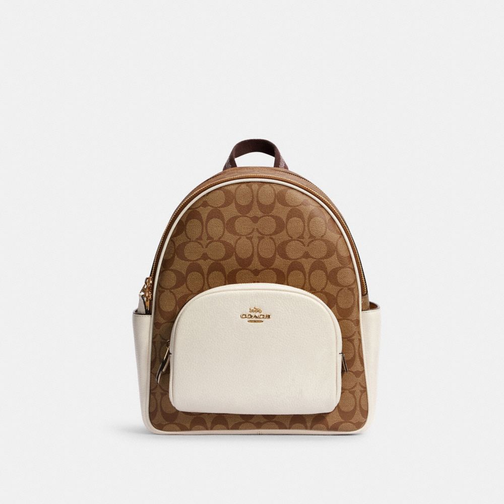 COACH 5671 - COURT BACKPACK IN SIGNATURE CANVAS - IM/KHAKI/CHALK ...