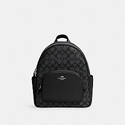 Court Backpack In Signature Canvas - 5671 - SILVER/GRAPHITE/BLACK