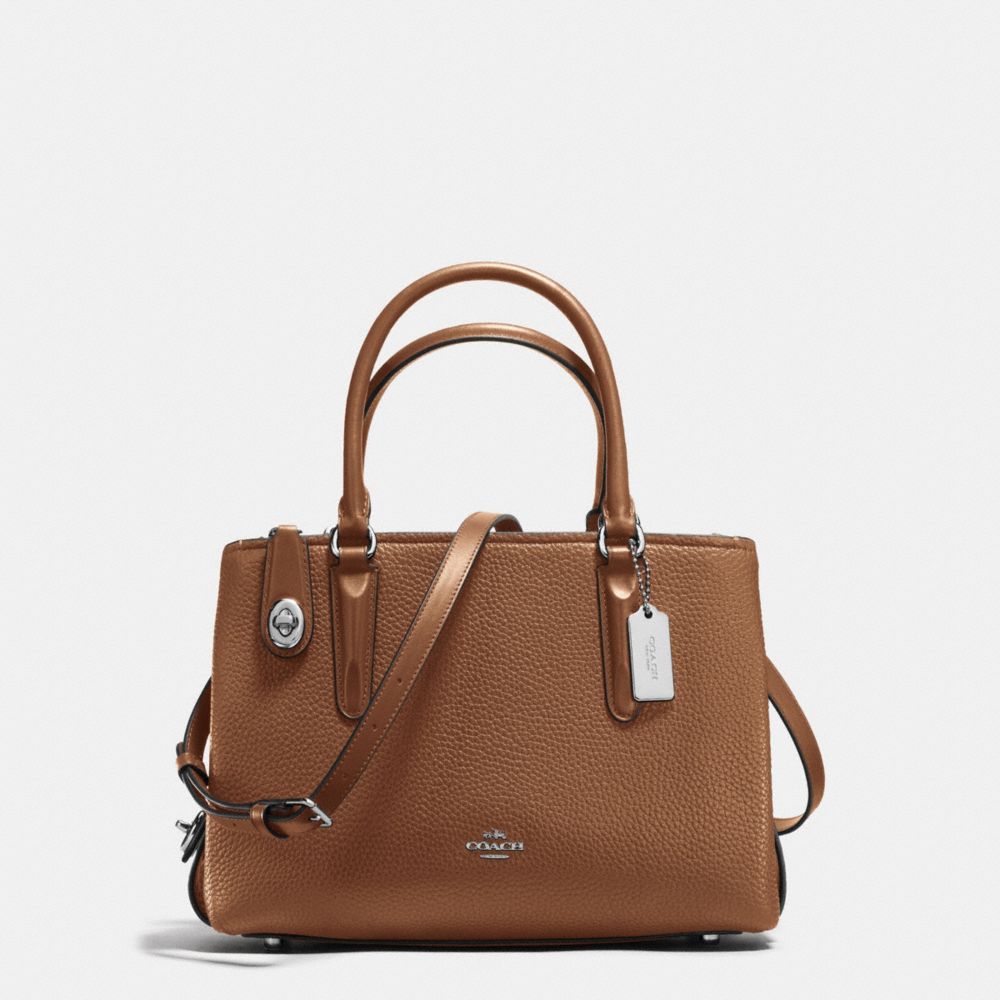 COACH BROOKLYN CARRYALL 28 - SILVER/SADDLE - 56839