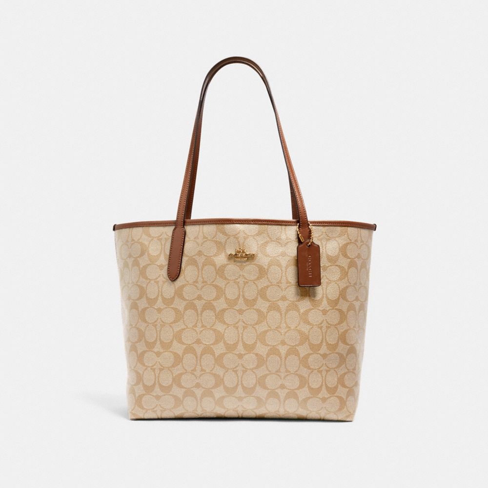 Coach+Outlet+Marlie+Tote+In+Signature+Canvas+-+Light+Khaki for