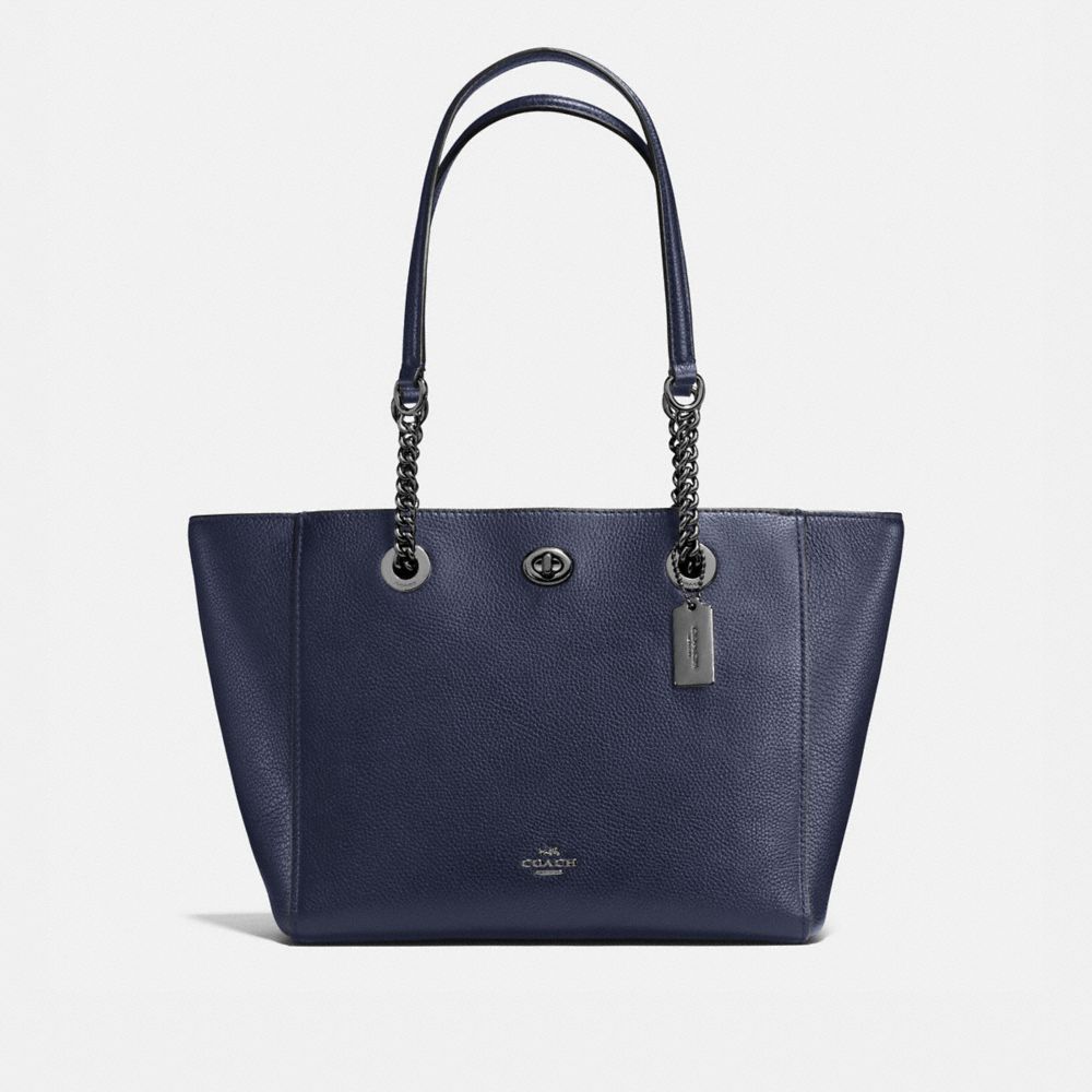 COACH 57107 - TURNLOCK CHAIN TOTE 27 - DK/NAVY | COACH COACH-RESERVE