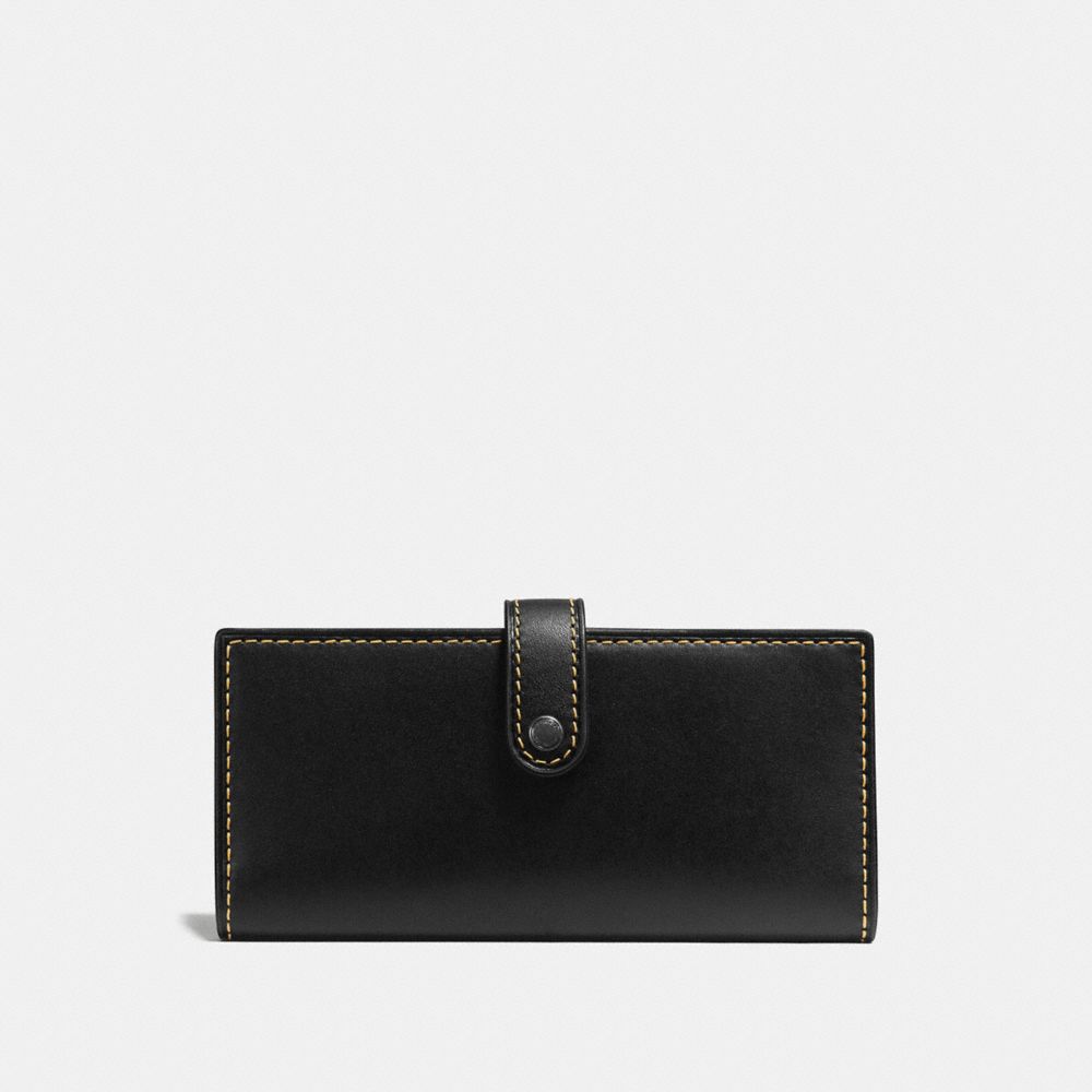 COACH 57197 SLIM TRIFOLD WALLET BLACK/BLACK COPPER