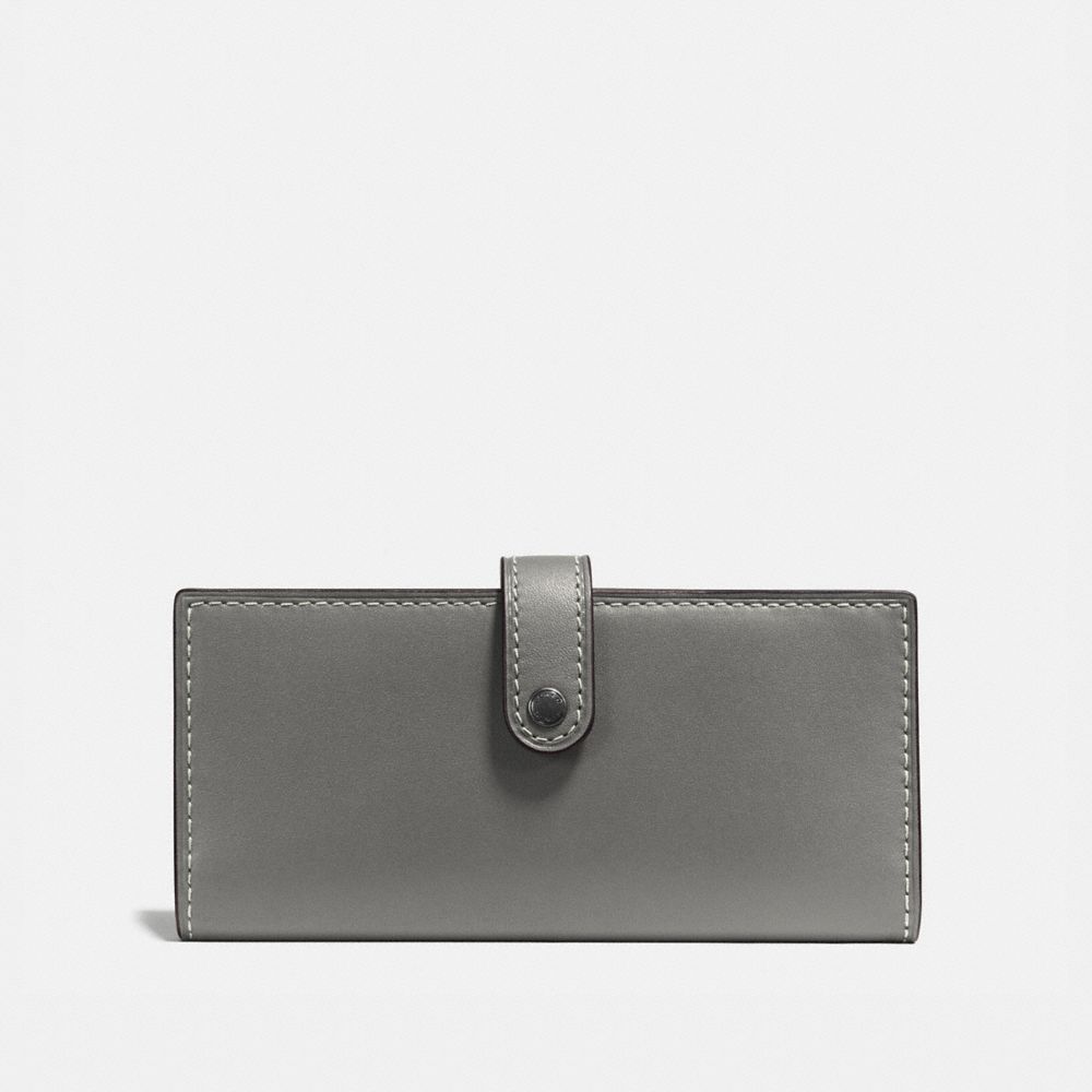 SLIM TRIFOLD WALLET - HEATHER GREY/BLACK COPPER - COACH 57197