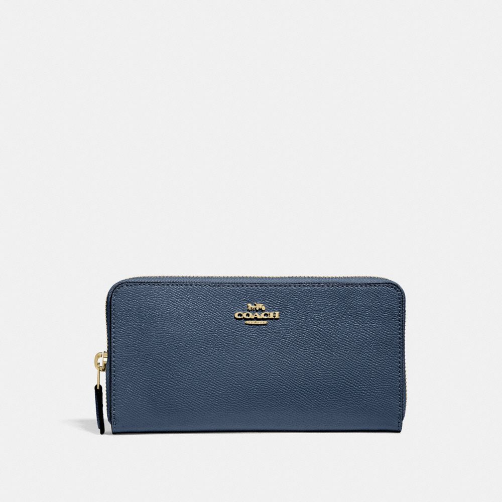 COACH ACCORDION ZIP WALLET - B4/DARK DENIM - 57713