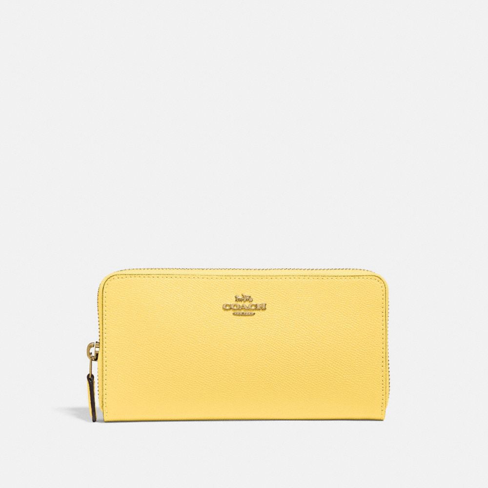 COACH Accordion Zip Wallet - BRASS/RETRO YELLOW - 57713