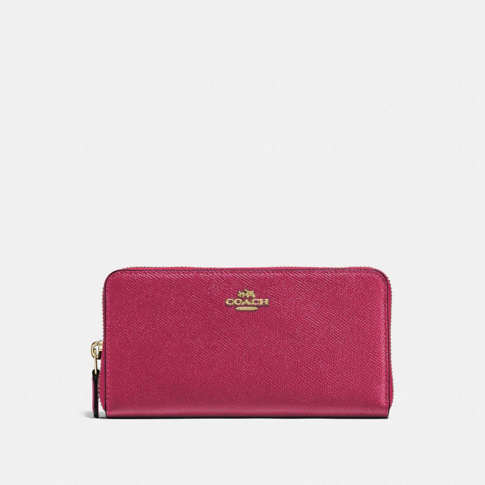 COACH 57713 Accordion Zip Wallet Gold/Bright Cherry