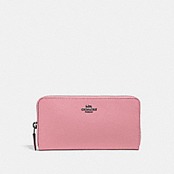 COACH 57713 - ACCORDION ZIP WALLET GUNMETAL/TRUE PINK