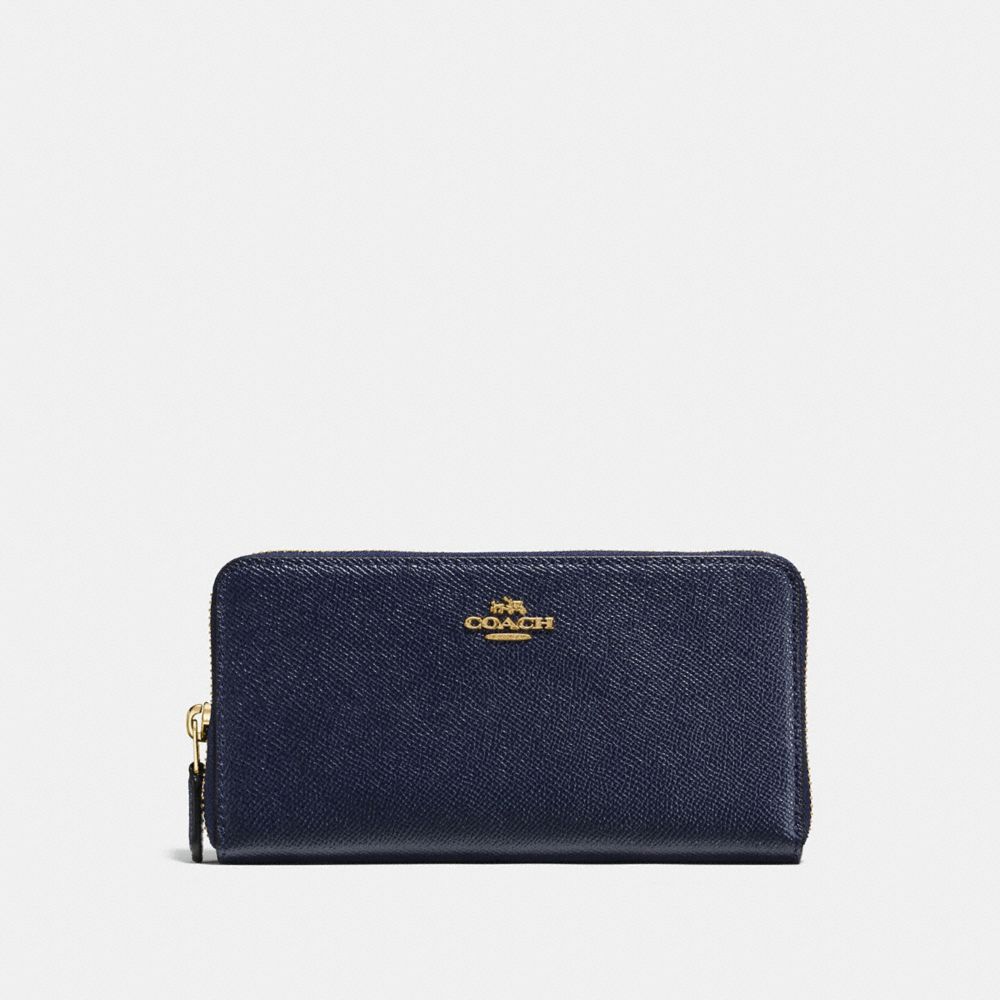 ACCORDION ZIP WALLET - LIGHT GOLD/MIDNIGHT NAVY - COACH 57713