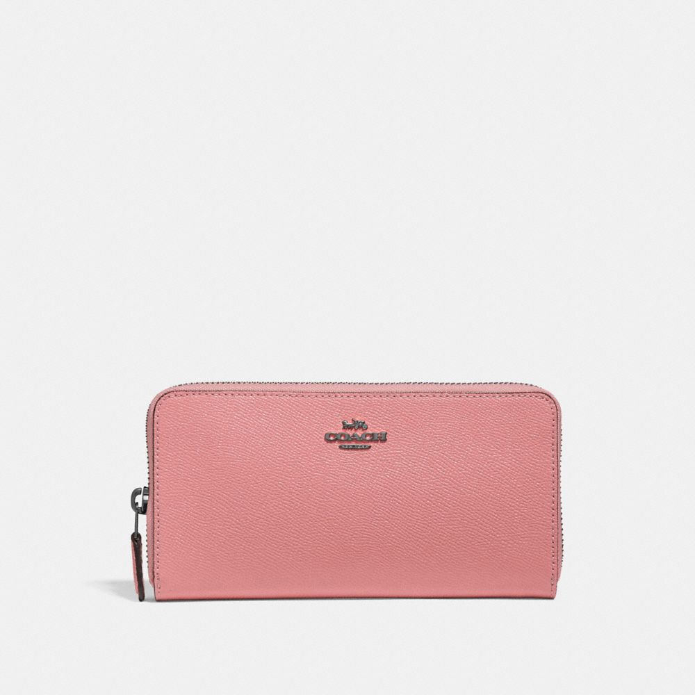 COACH ACCORDION ZIP WALLET - PEWTER/VINTAGE PINK - 57713