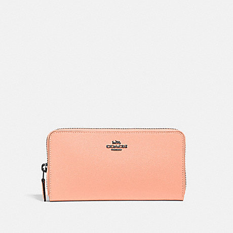 COACH 57713 Accordion Zip Wallet PEWTER/FADED-BLUSH