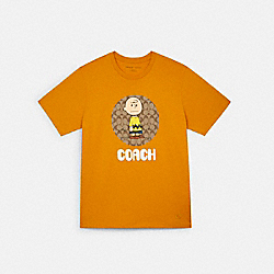 COACH 5771 Coach X Peanuts Charlie Brown Signature T-shirt SUNFLOWER