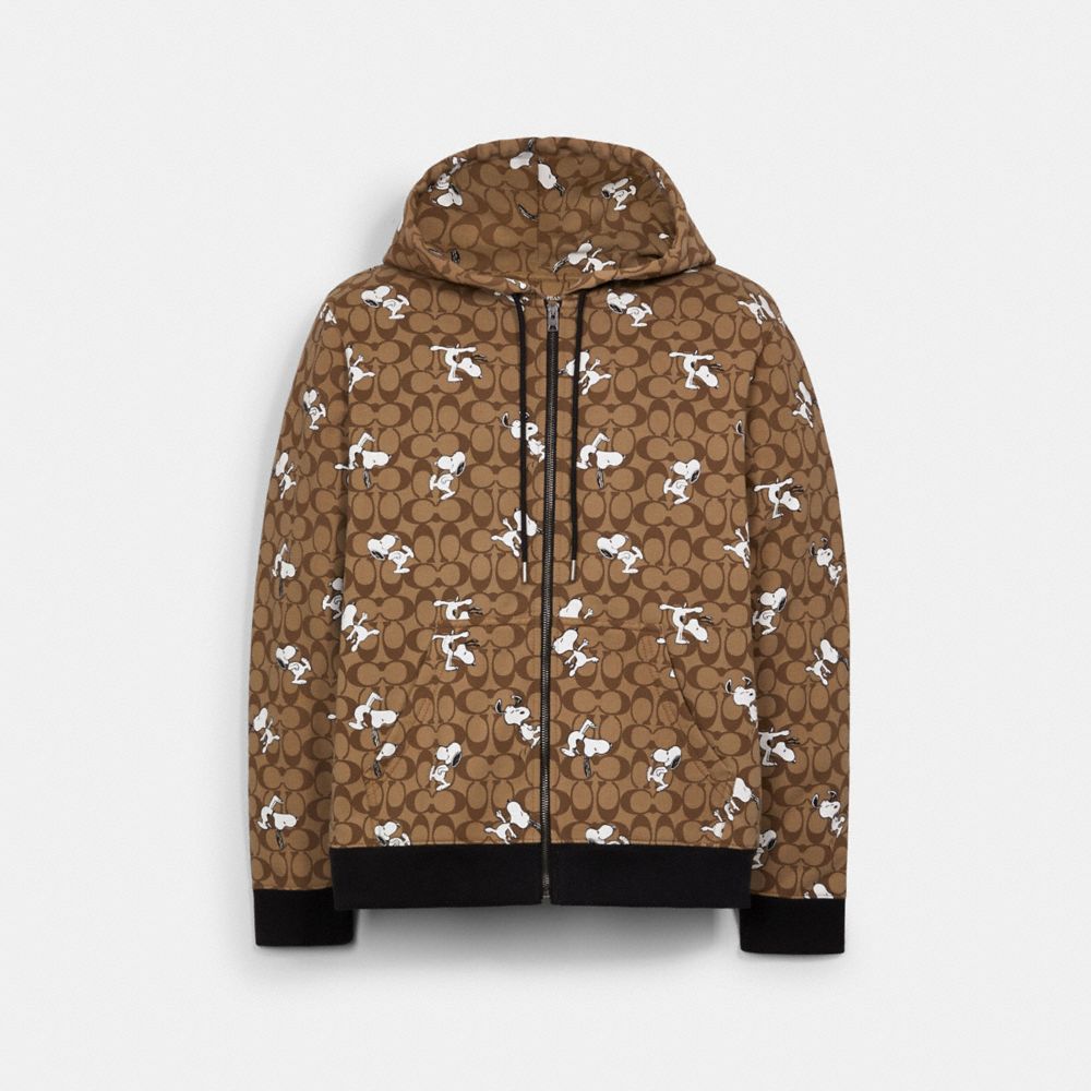 COACH 5775 COACH X PEANUTS SNOOPY SIGNATURE HOODIE KHAKI SIGNATURE