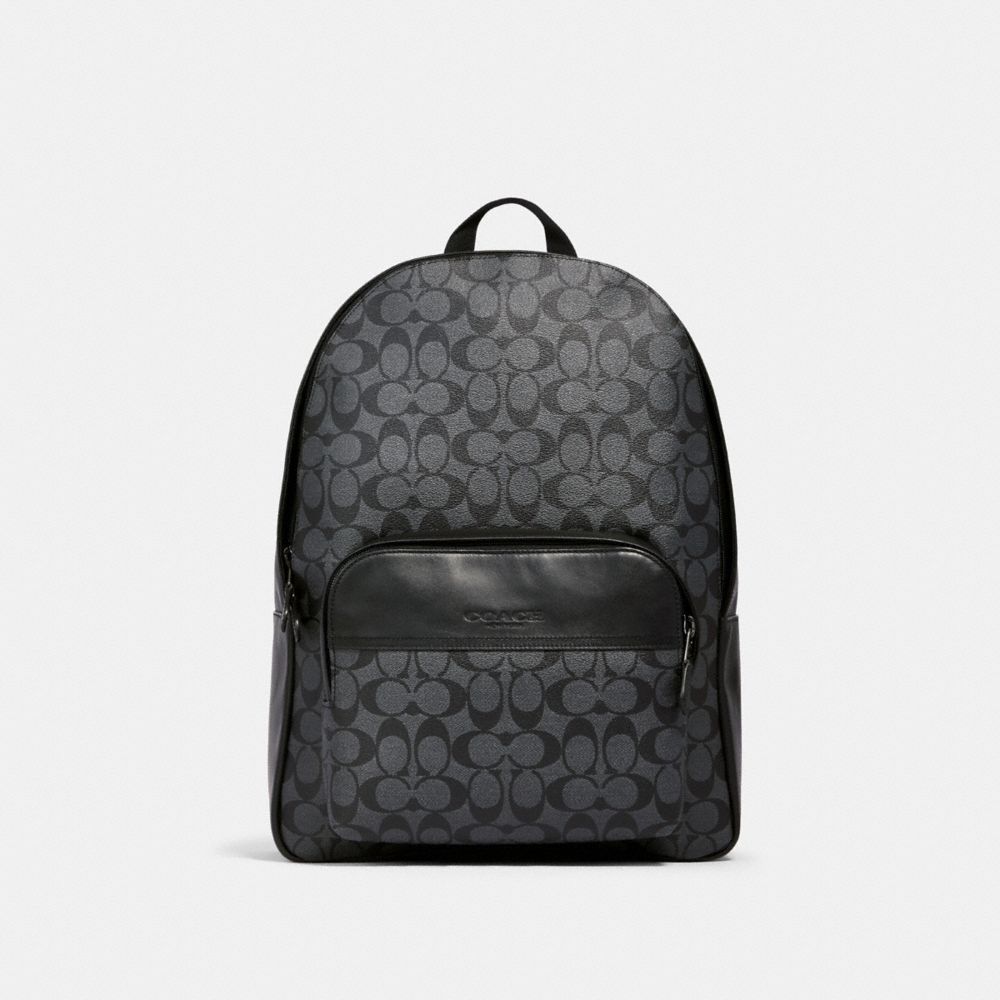 COACH 577 Houston Backpack In Signature Canvas QB/CHARCOAL/BLACK