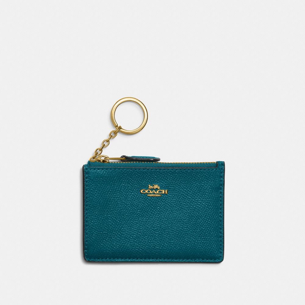 COACH 57841 Mini Skinny Id Case Brass/Blue