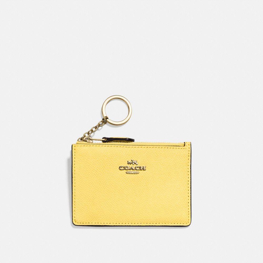 COACH 57841 Mini Skinny Id Case BRASS/RETRO YELLOW