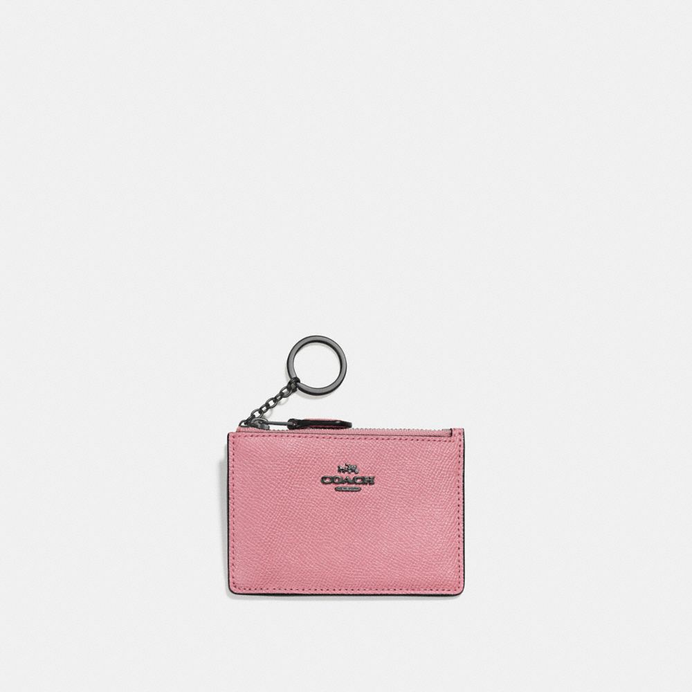 MINI SKINNY ID CASE - GUNMETAL/TRUE PINK - COACH 57841