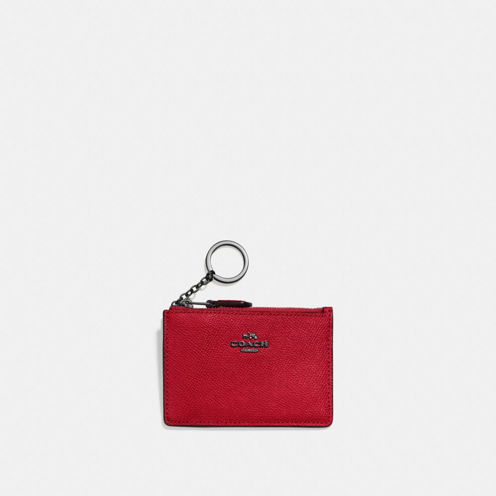 COACH 57841 - MINI SKINNY ID CASE GUNMETAL/RED APPLE