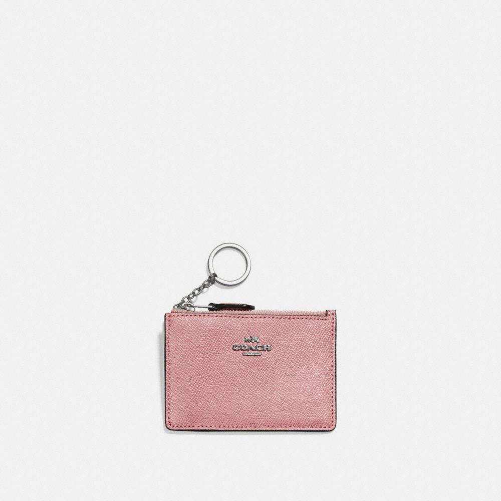 COACH 57841 Mini Skinny Id Case SILVER/LIGHT BLUSH