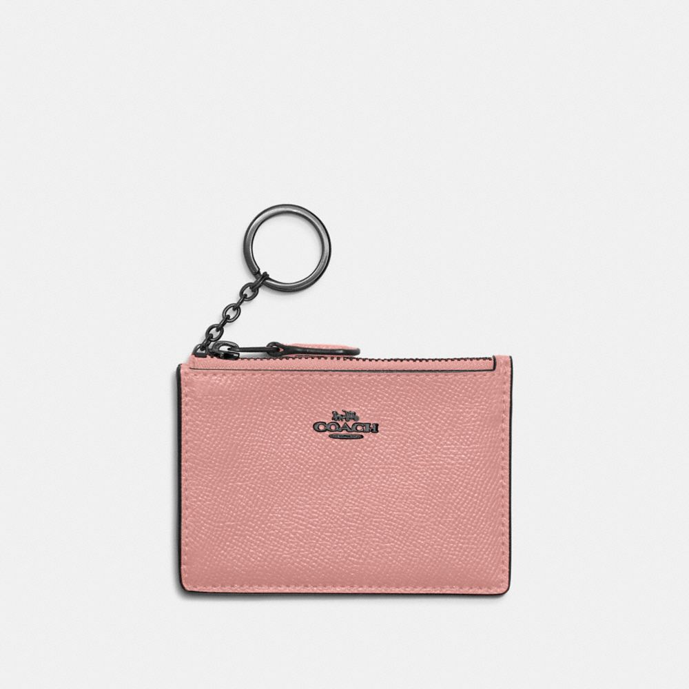 COACH 57841 Mini Skinny Id Case Pewter/Carnation