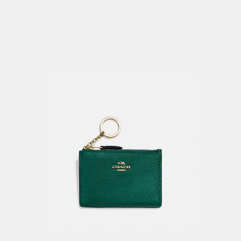 BOXED MINI SKINNY ID CASE - GD/BRIGHT JADE - COACH 57841B