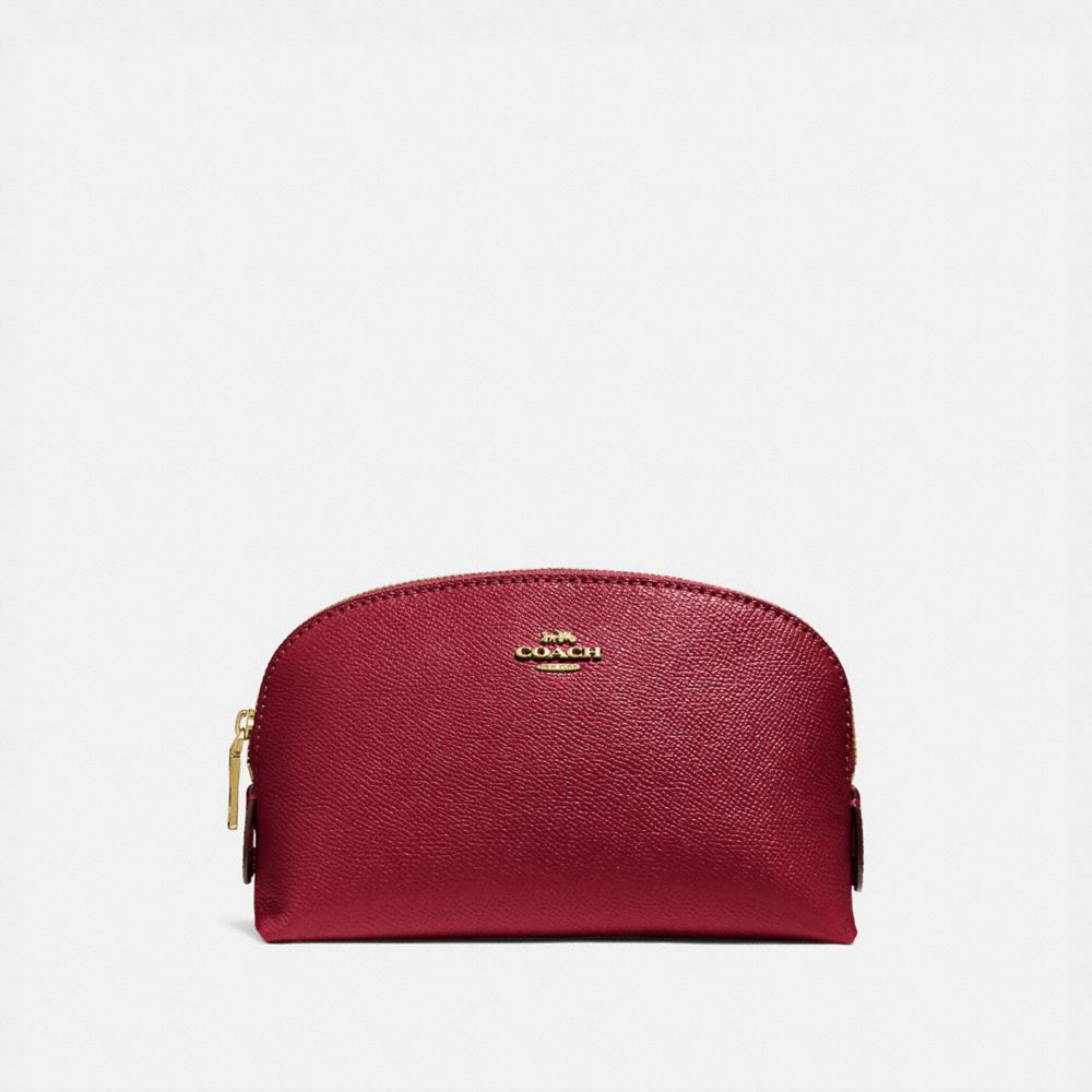 COACH COSMETIC CASE 17 - GOLD/DEEP RED - 57844