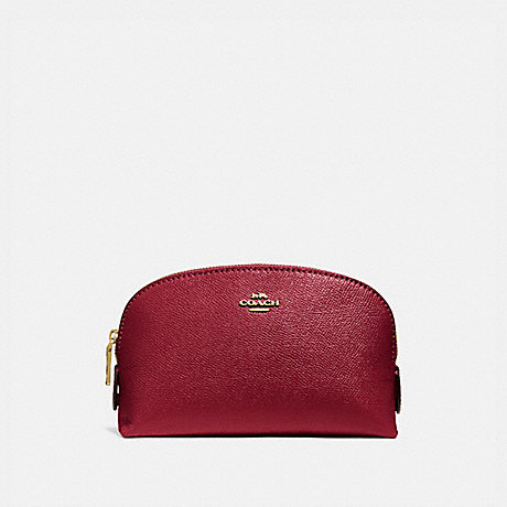 COACH 57844 COSMETIC CASE 17 GOLD/DEEP-RED
