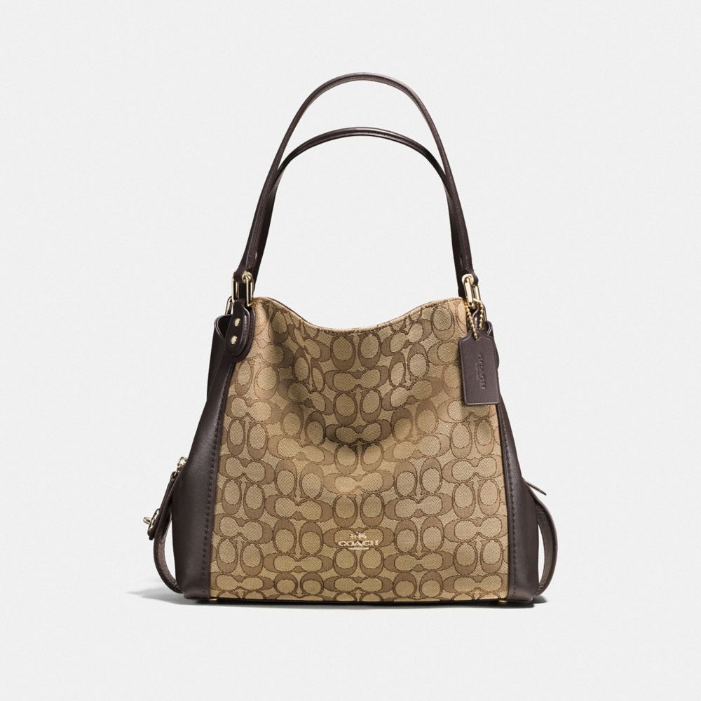 COACH 57933 - EDIE SHOULDER BAG 31 IN SIGNATURE JACQUARD LI/KHAKI/BROWN