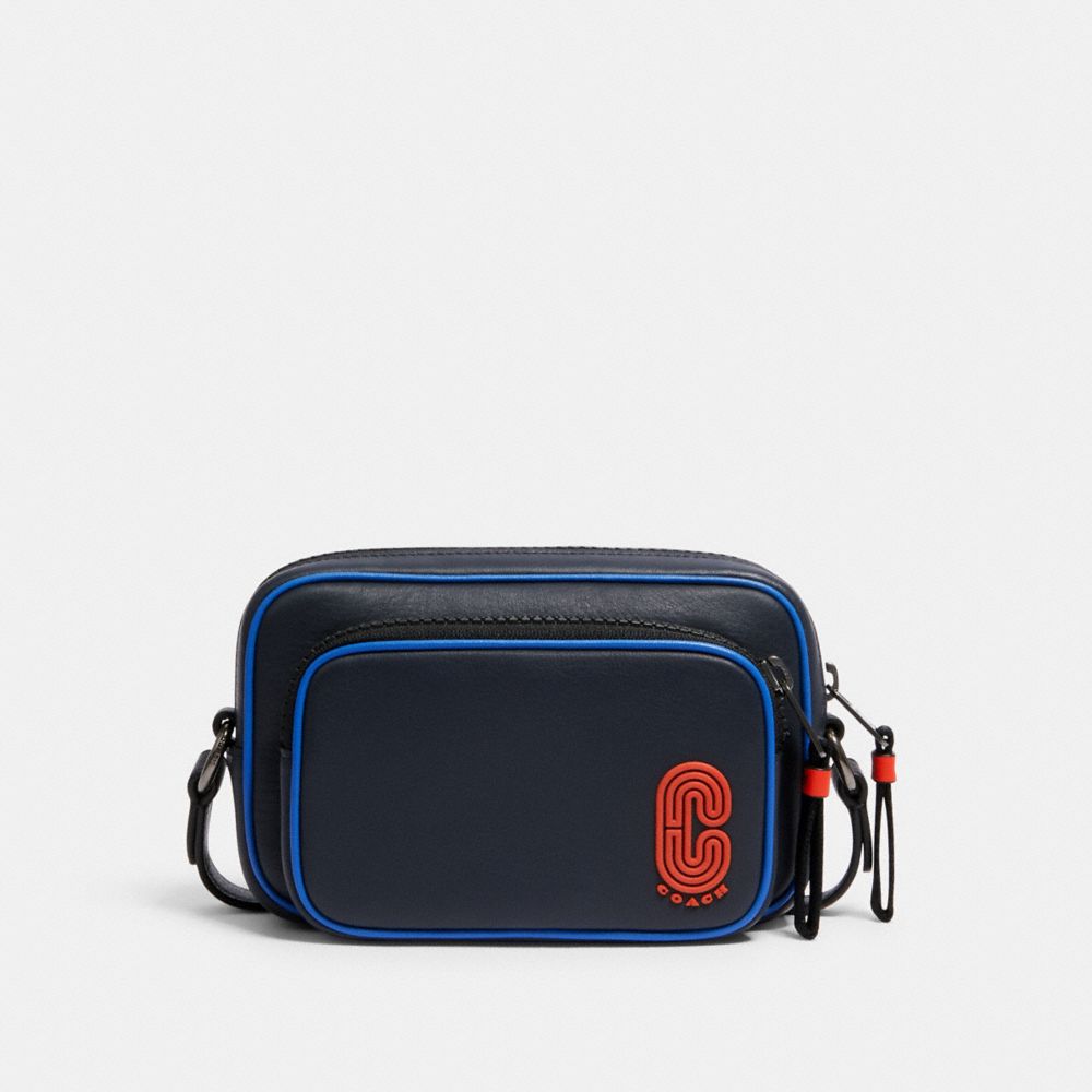 MINI EDGE DOUBLE POUCH CROSSBODY WITH COACH PATCH - QB/BLUE MULTI - COACH 5797