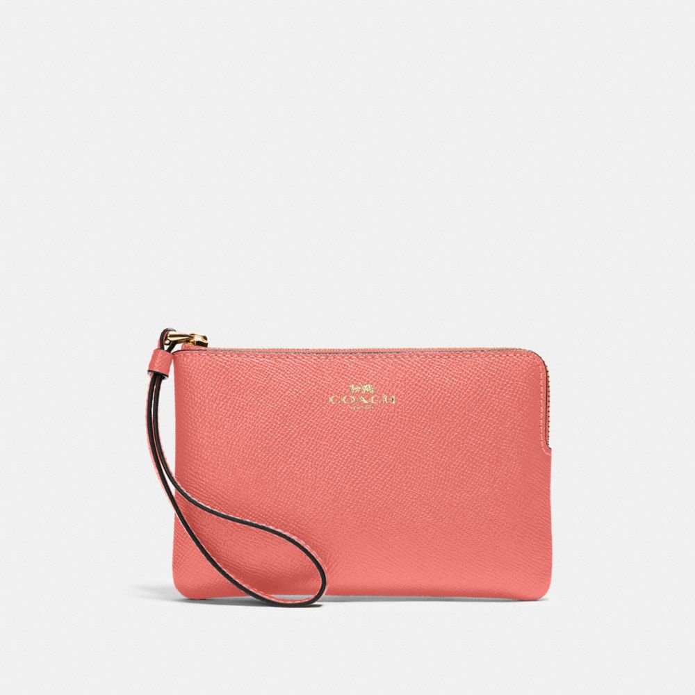 COACH 58032 - CORNER ZIP WRISTLET IM/BRIGHT CORAL