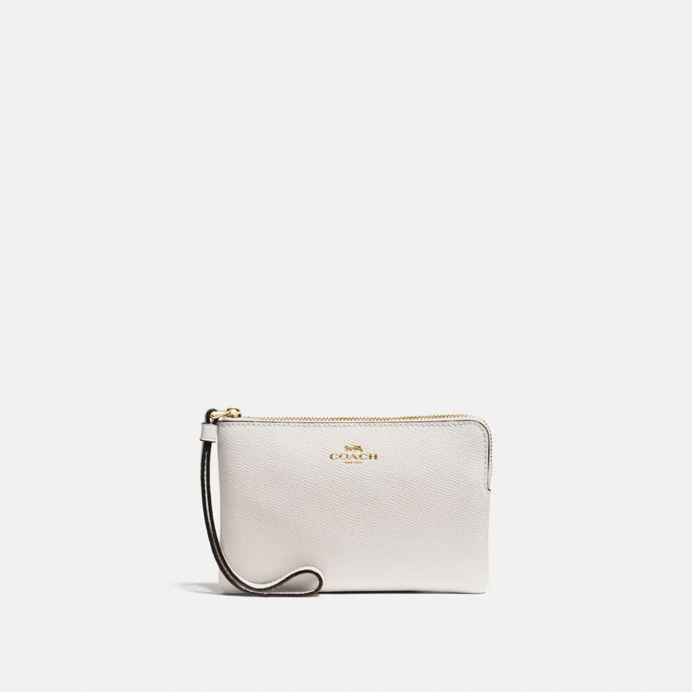 COACH 58032 Corner Zip Wristlet GOLD/CHALK