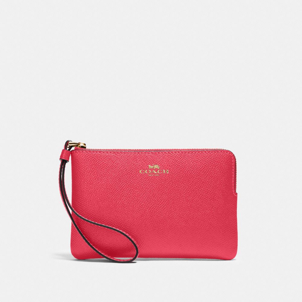 COACH 58032 Corner Zip Wristlet IM/ELECTRIC PINK