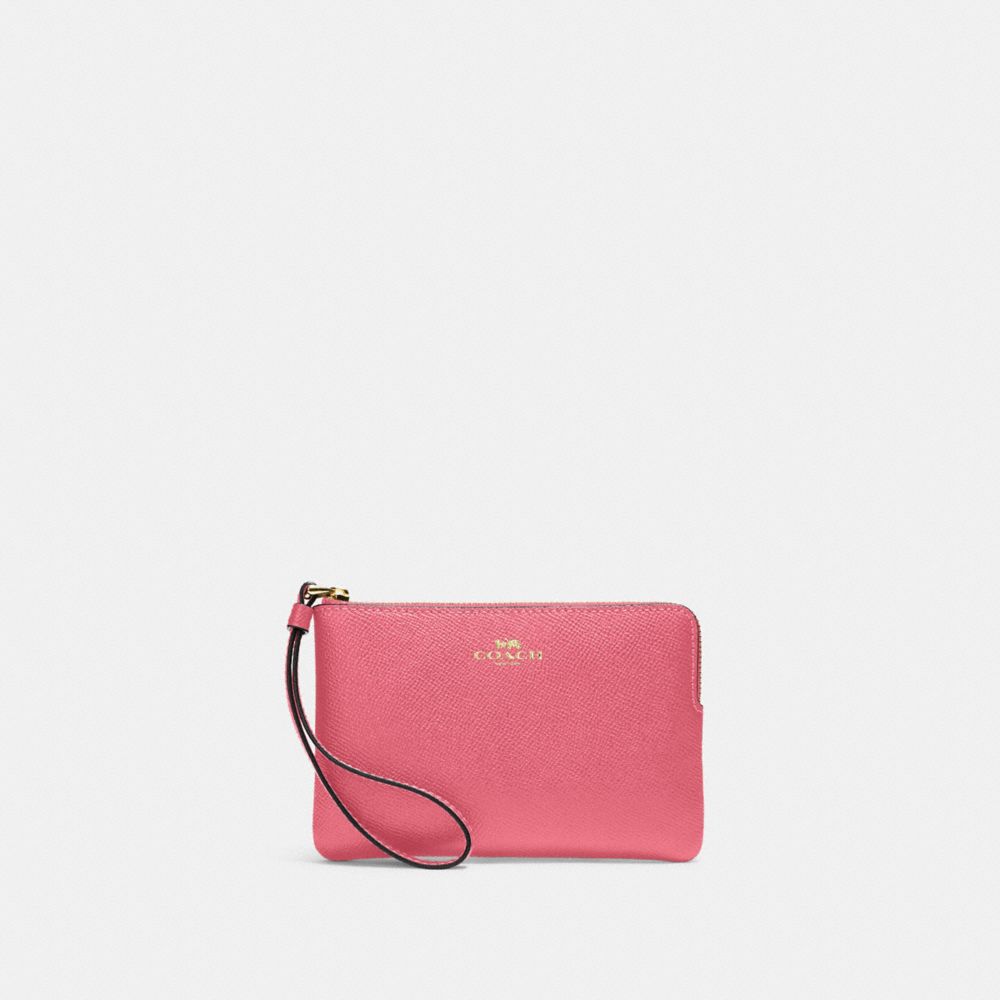 Corner Zip Wristlet - 58032 - Gold/WATERMELON