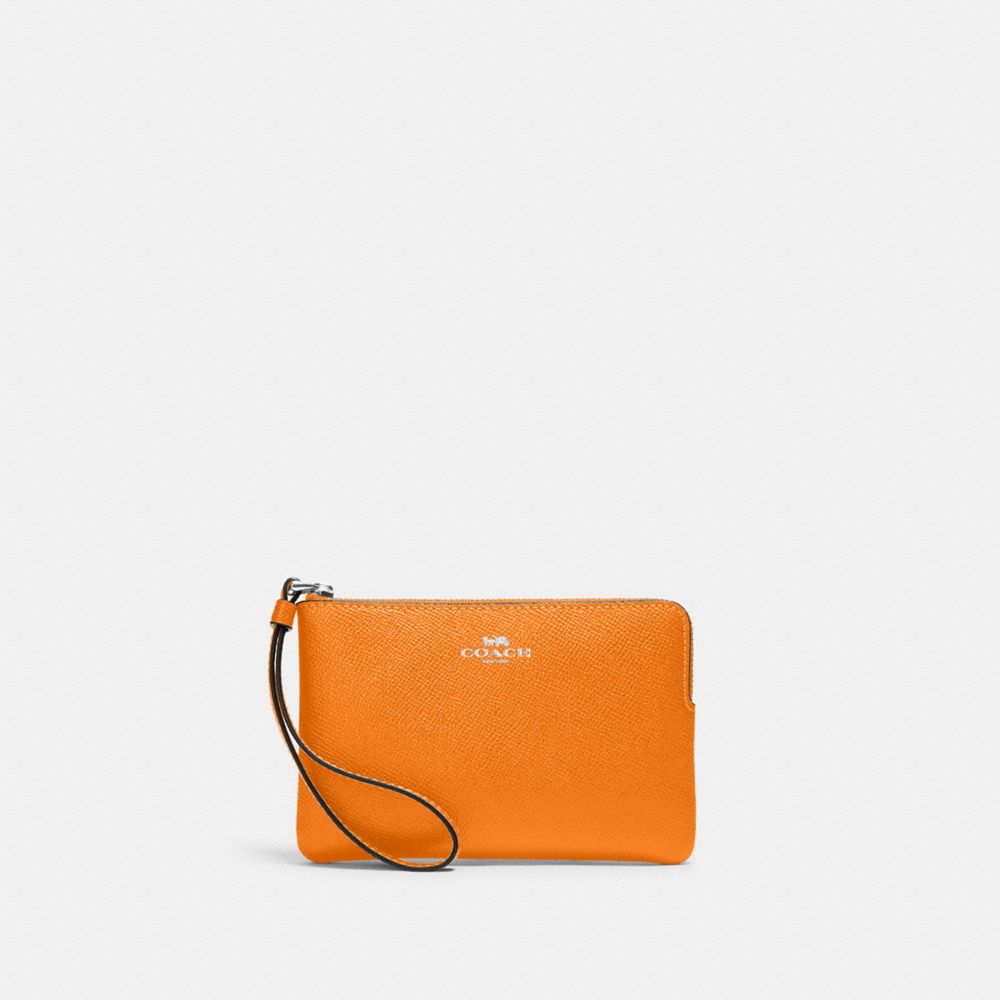 Corner Zip Wristlet - 58032 - Silver/Bright Mandarin