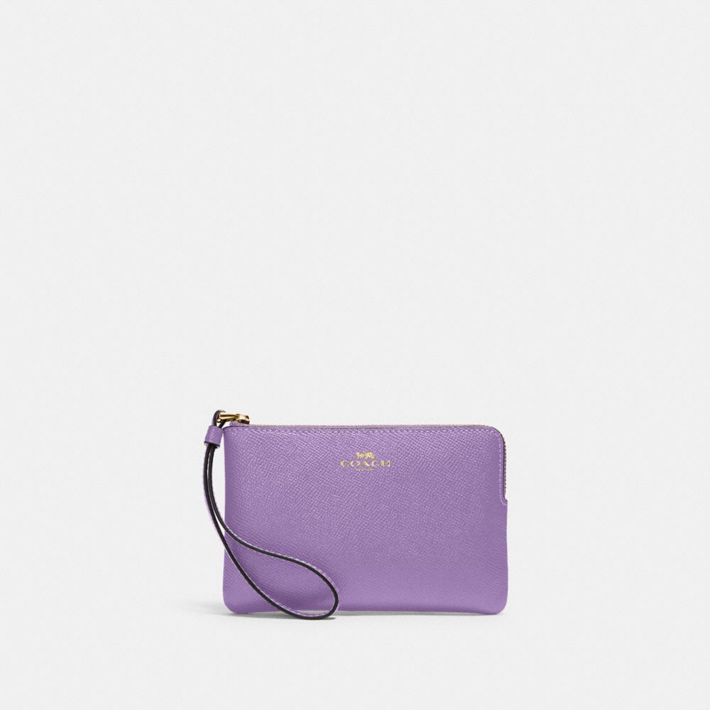 COACH 58032 Corner Zip Wristlet SILVER/IRIS