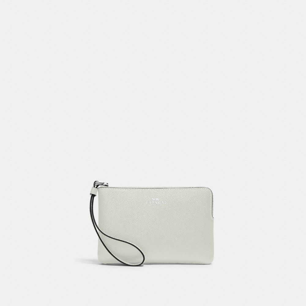 Corner Zip Wristlet - 58032 - Silver/Light Sage