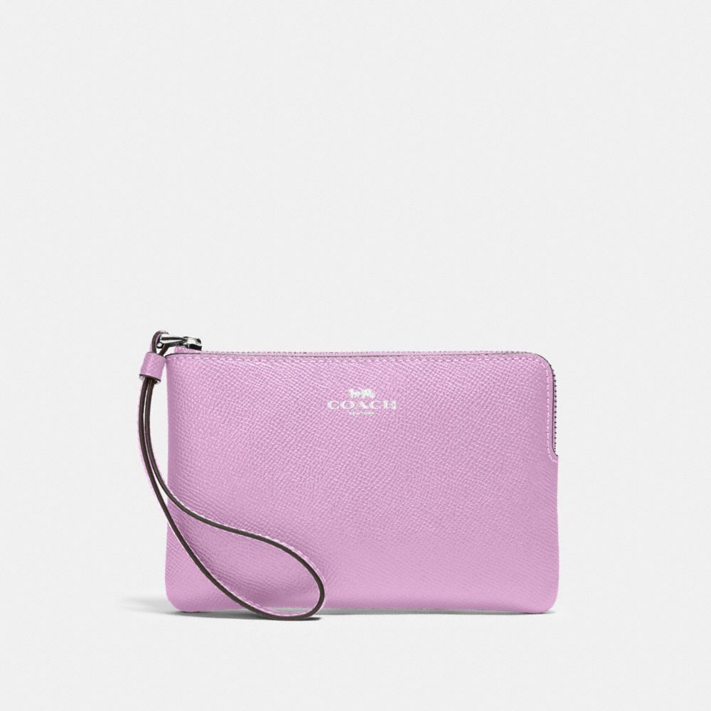 COACH 58032 Corner Zip Wristlet SV/VIOLET ORCHID