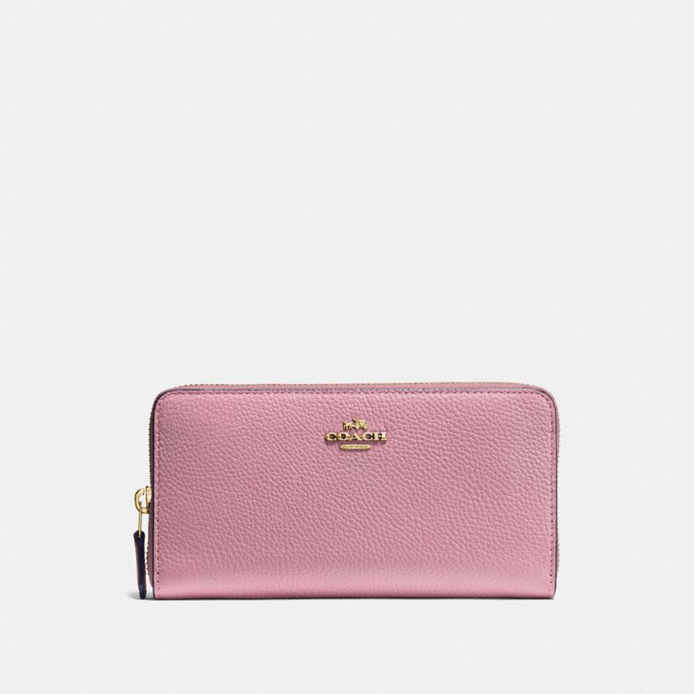 COACH 58059 Accordion Zip Wallet ROSE/BRASS