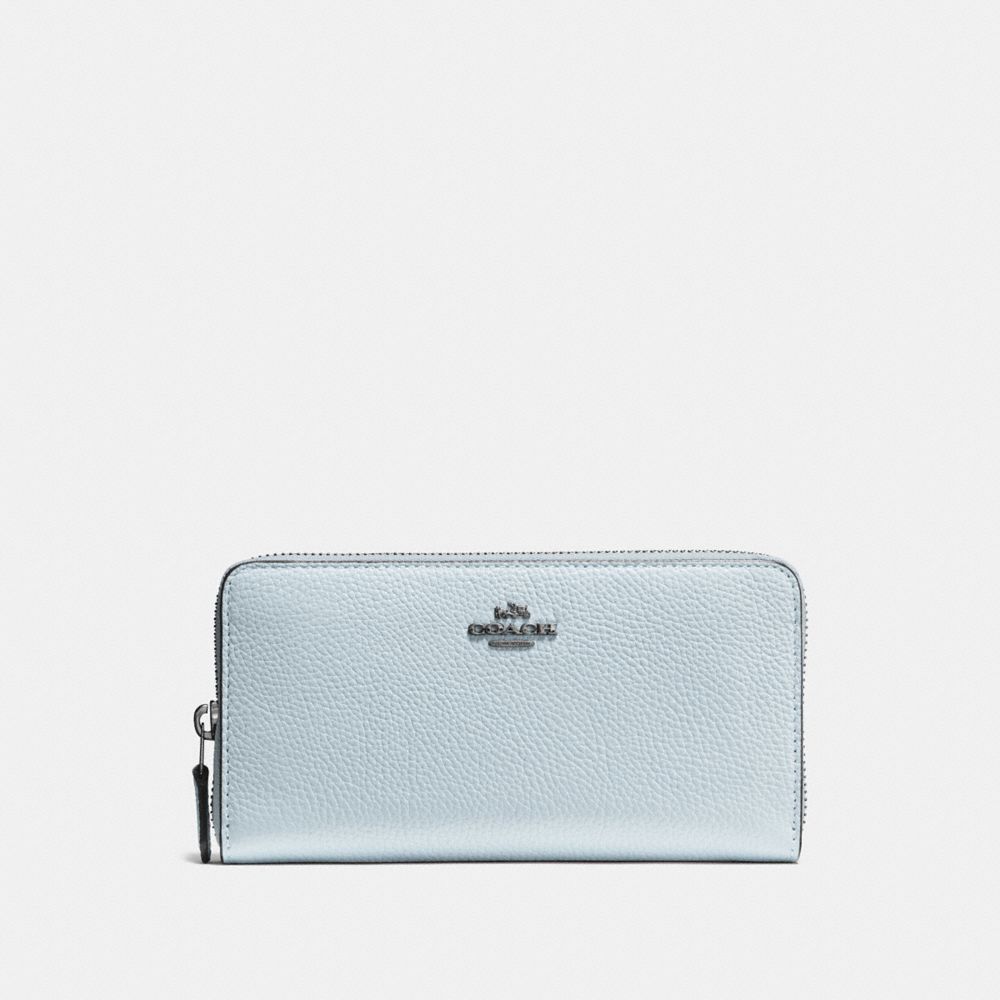 COACH 58059 - ACCORDION ZIP WALLET SKY /DARK GUNMETAL