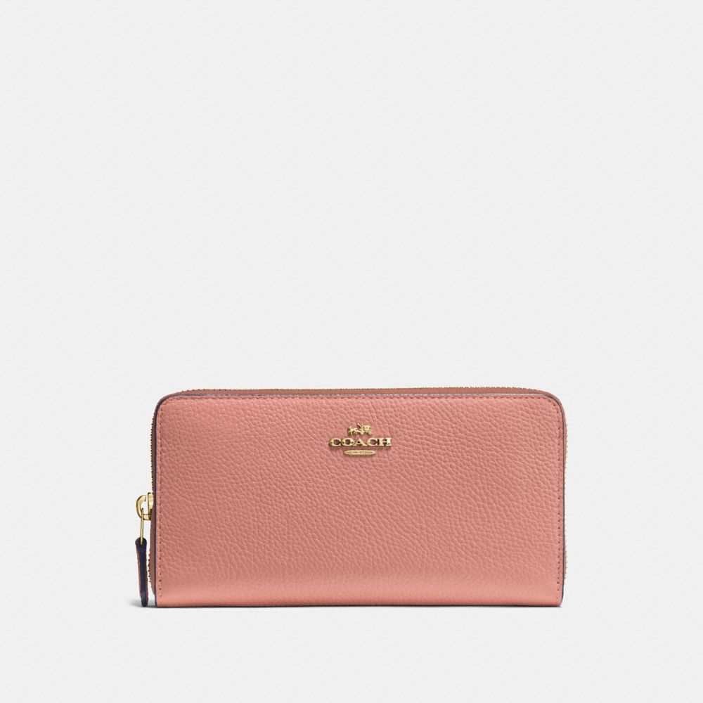 ACCORDION ZIP WALLET - 58059 - LIGHT PEACH/GOLD