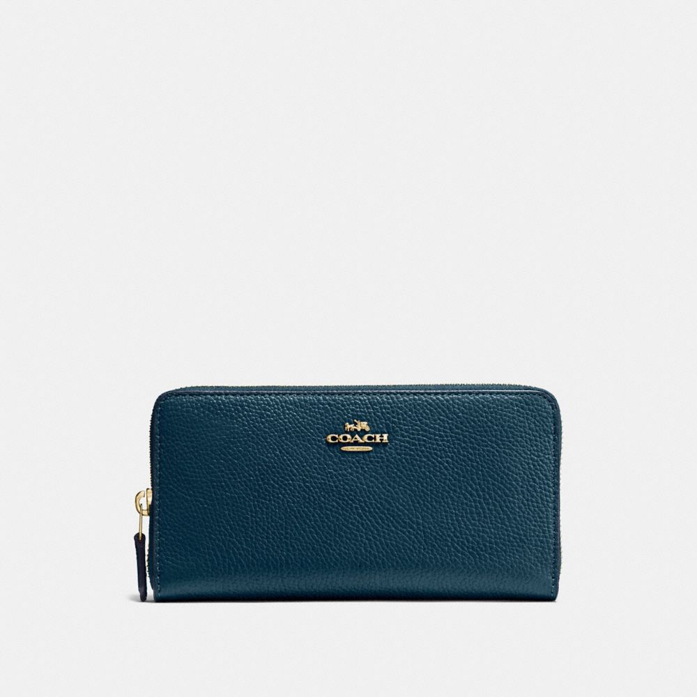 ACCORDION ZIP WALLET - PEACOCK/GOLD - COACH 58059