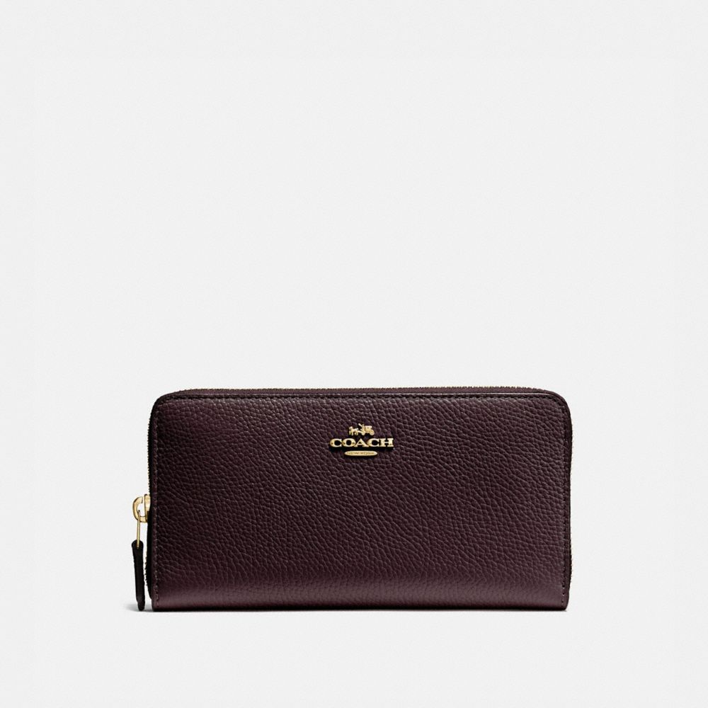 COACH Accordion Zip Wallet - LIGHT GOLD/OXBLOOD - 58059