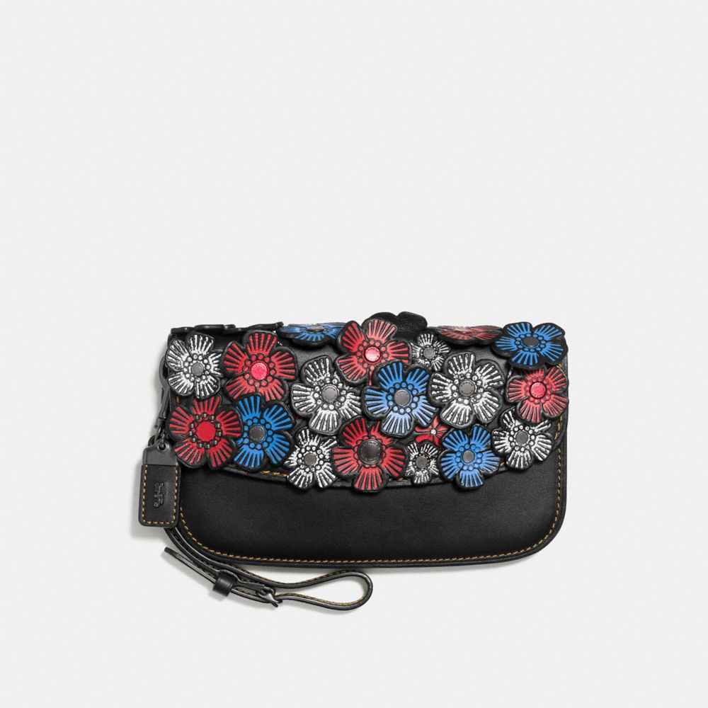 CLUTCH WITH TEA ROSE - 1941 RED/BLACK COPPER - COACH 58181