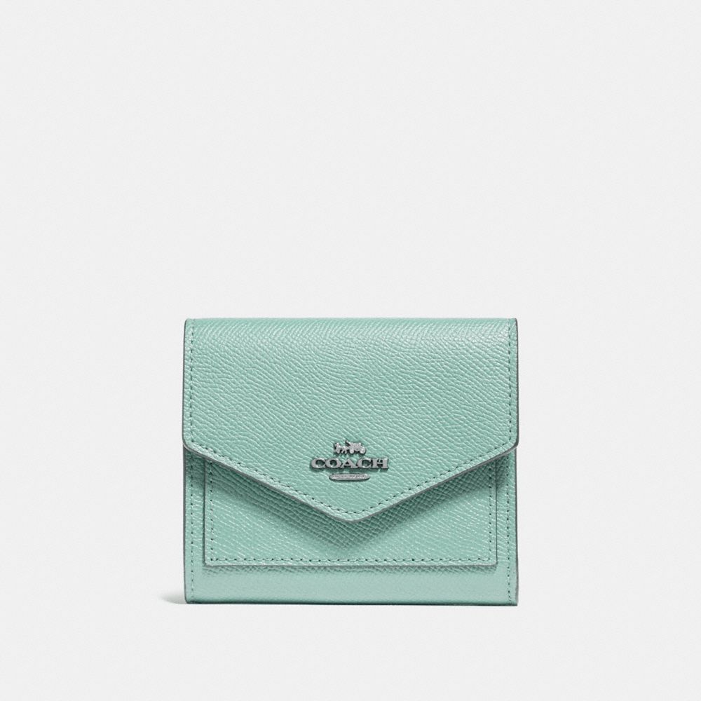 COACH SMALL WALLET - LIGHT TEAL/SILVER - 58298