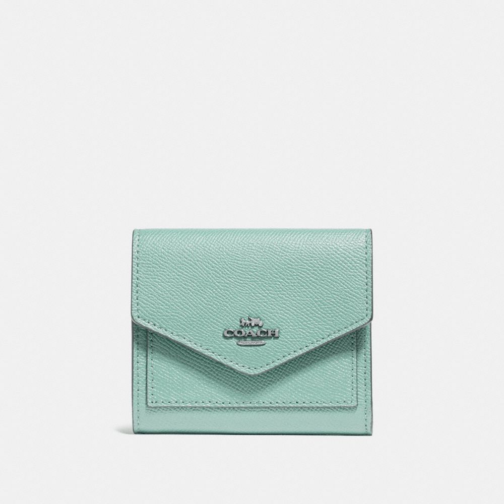 COACH 58298 Small Wallet LIGHT TEAL/SILVER