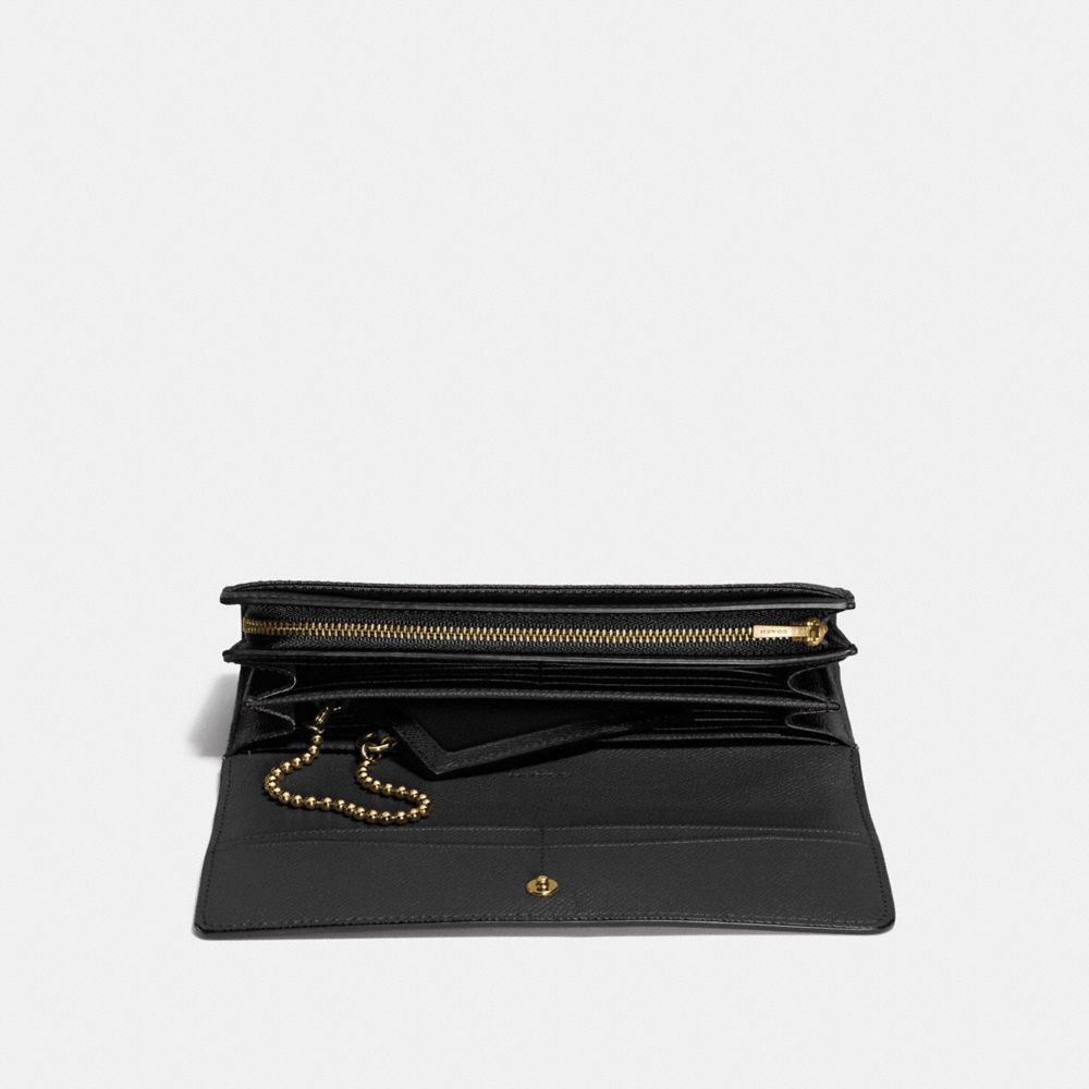 公式 Coach コーチ フラップ ウォレット クロスグレイン レザー 財布 革小物