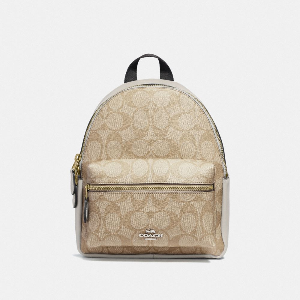 COACH 58315 - MINI CHARLIE BACKPACK IN SIGNATURE CANVAS IM/LIGHT KHAKI/CHALK