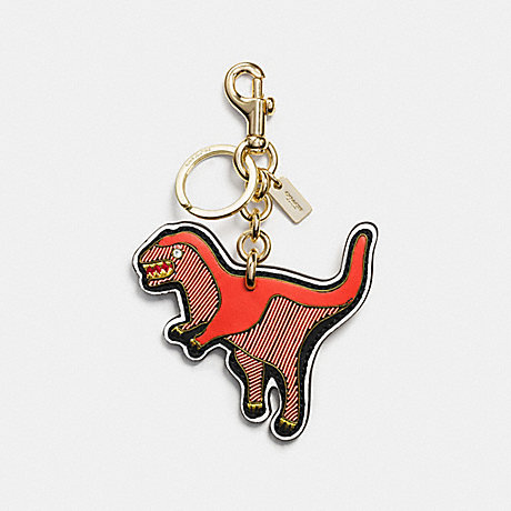 COACH EMBROIDERED REXY BAG CHARM - GD/CHALK RED - 58494
